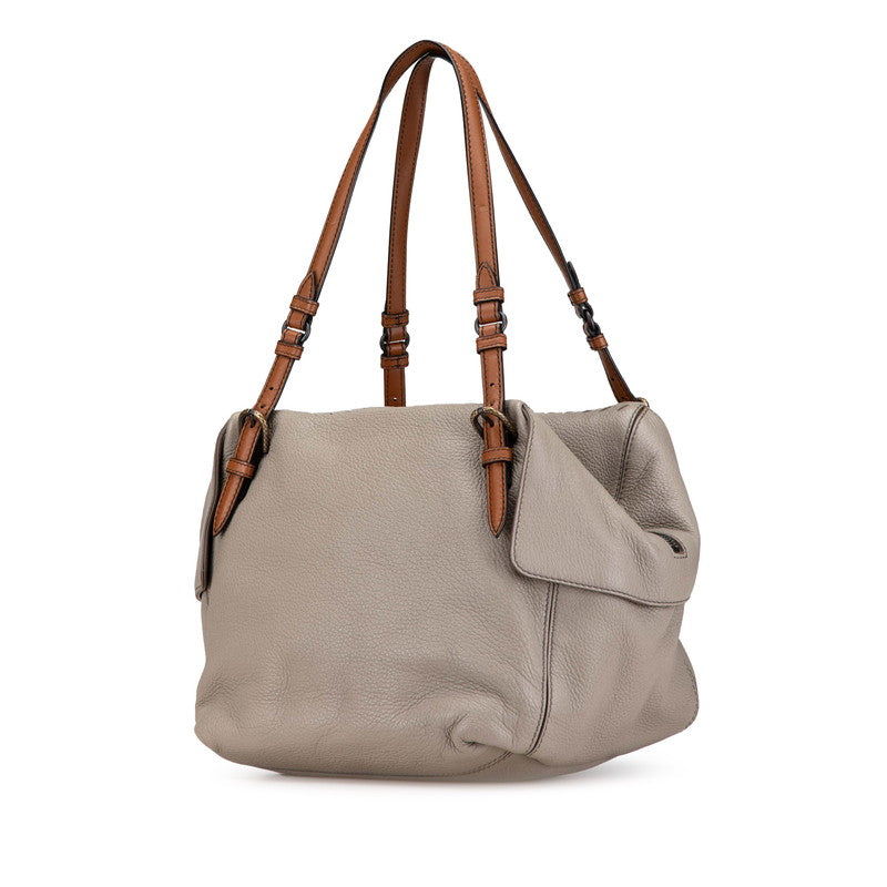 Bottega Veneta Leather Shoulder Bag Gray