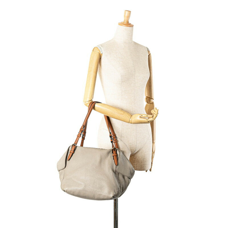 Bottega Veneta Leather Shoulder Bag Gray