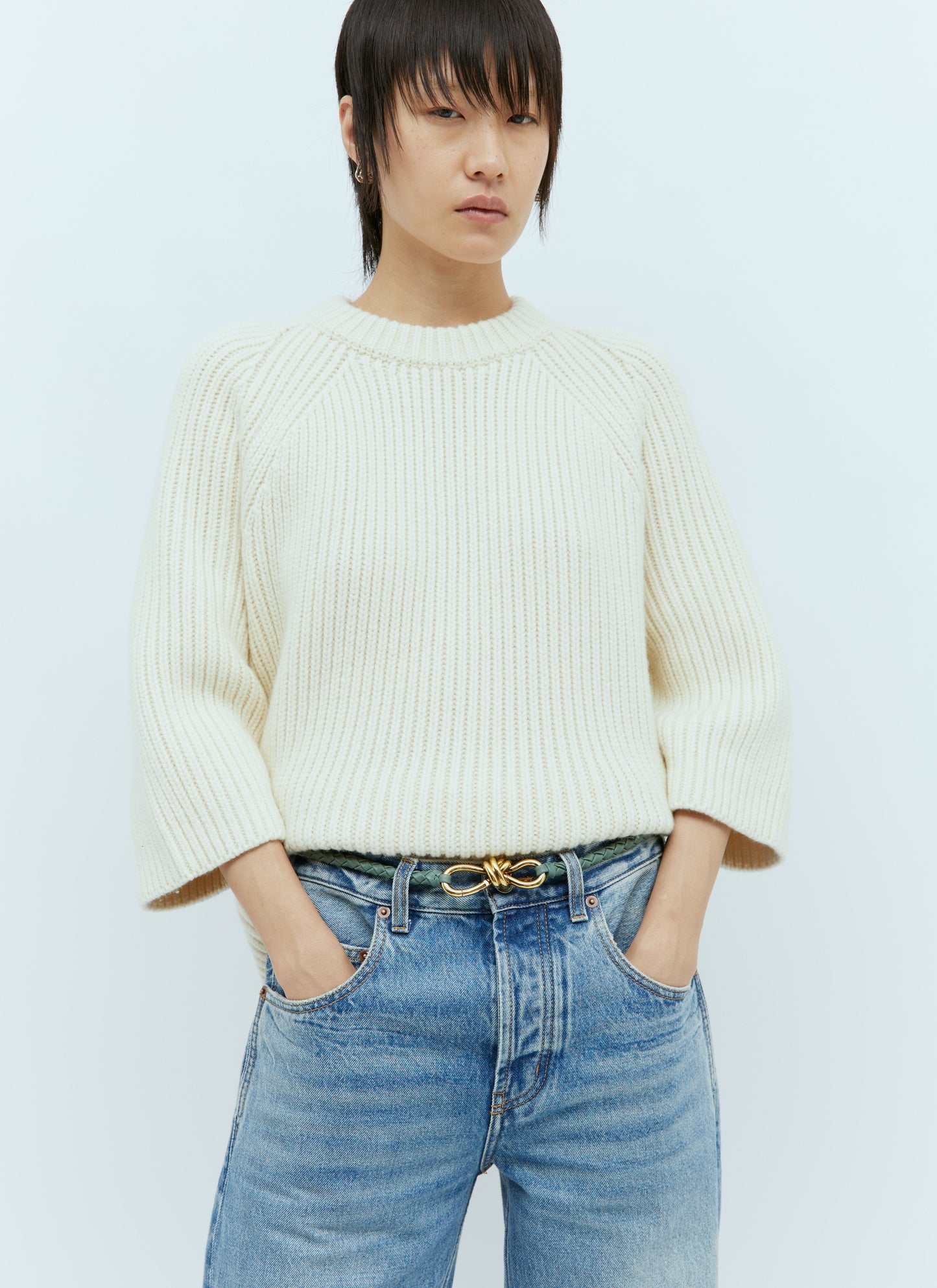 Bottega Veneta Women Andiamo Leather Belt