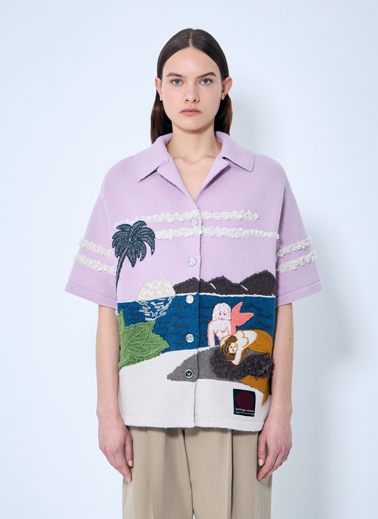 Bottega Veneta Women Intarsia Knit Shirt