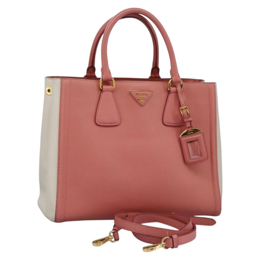 PRADA Hand Bag Safiano Leather 2way Pink Gold  bs21895