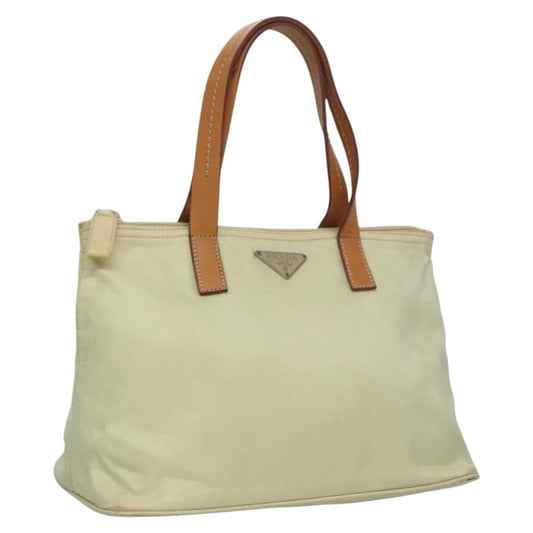 PRADA Hand Bag Nylon Cream  bs22061