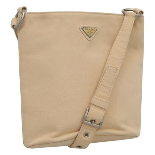 PRADA Shoulder Bag Canvas Beige  bs22080