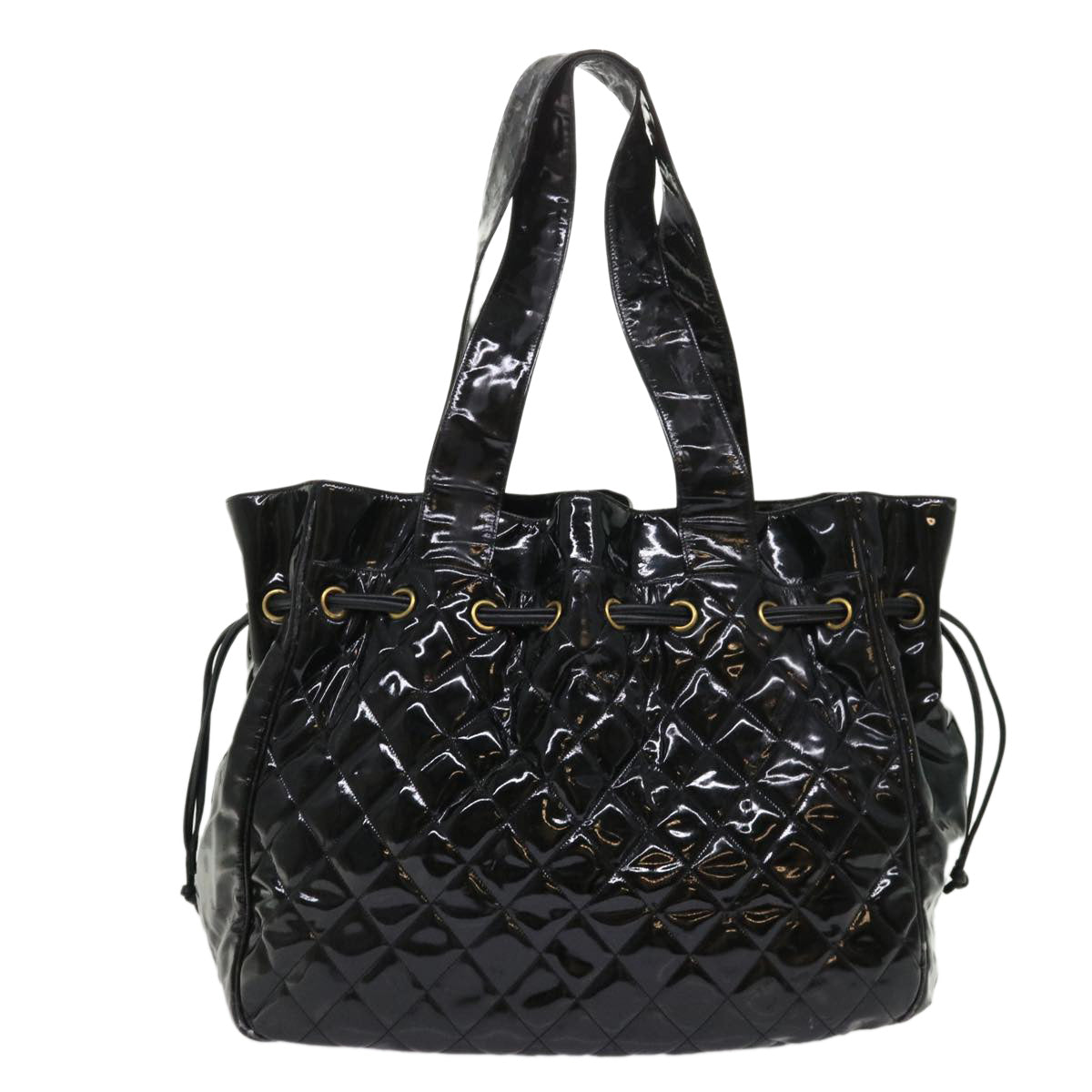 CHANEL Shoulder Bag Patent leather Black CC bs6675