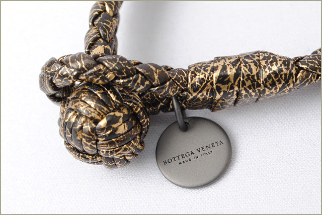Bottega Veneta Intrecciato Calf Bracelet/Bangle Oro/Black 113546