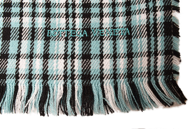 Bottega Veneta Wool Scarf Light Blue/Black