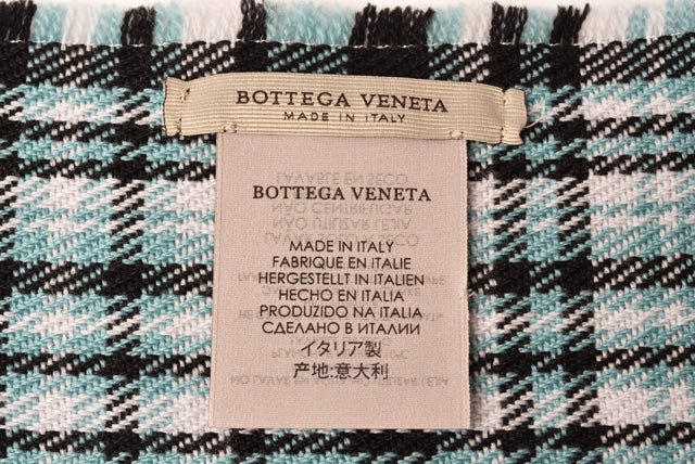 Bottega Veneta Wool Scarf Light Blue/Black