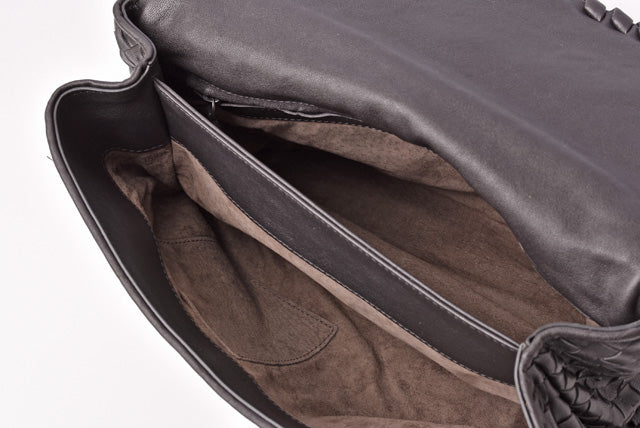 Bottega Veneta Olympia Chain Shoulder Bag Dark Gray