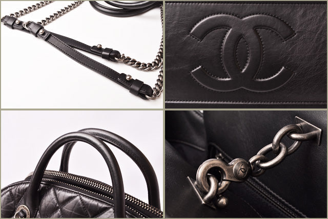 Chanel Leather 2way Shoulder/Chain Tote Bag
