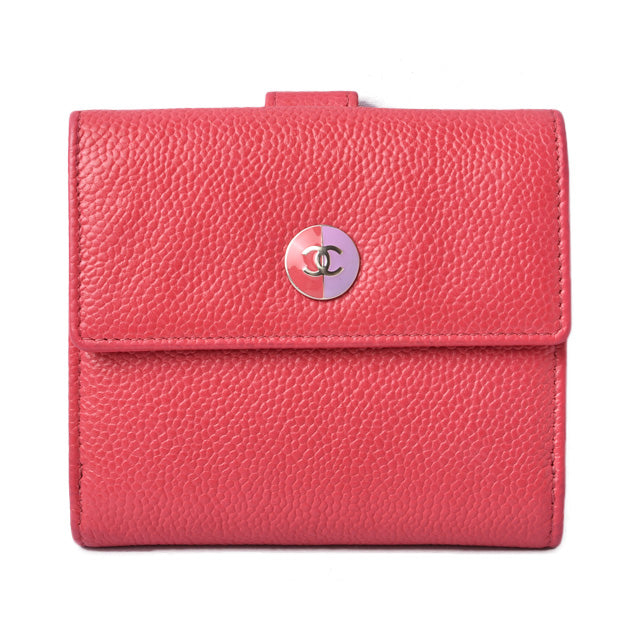 Chanel Caviar Skin Bifold Wallet Rose/Purple