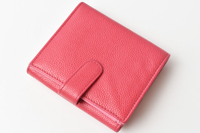 Chanel Caviar Skin Bifold Wallet Rose/Purple