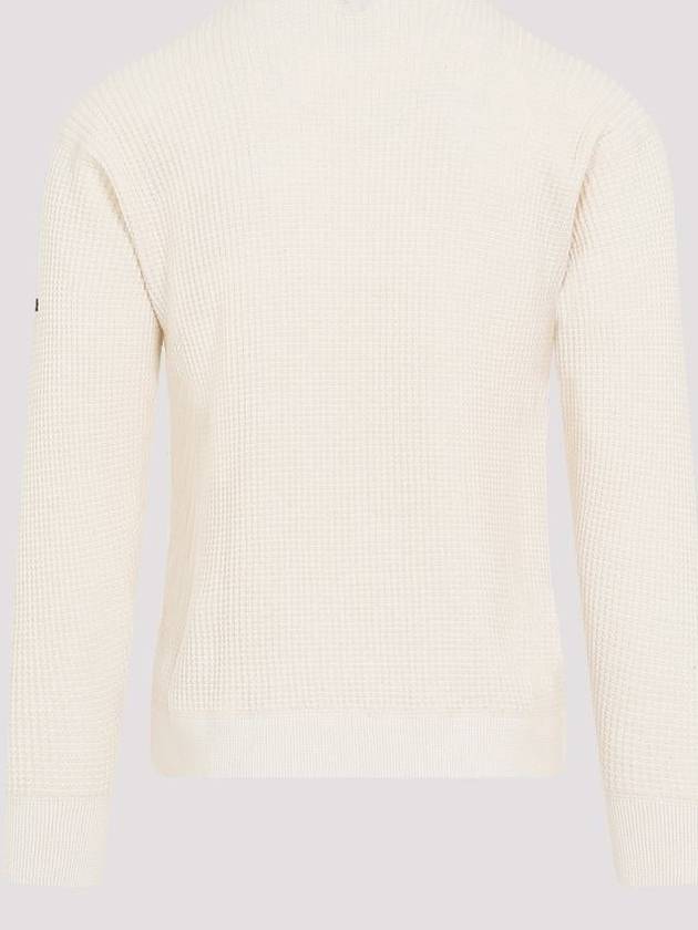 Bottega Veneta H71 793753v3ku0 9300 Men's Pullover Knit Cardigan Sweater Jumper Zip-up Logo Cardigan MAN OFF WHITE KNITWEAR