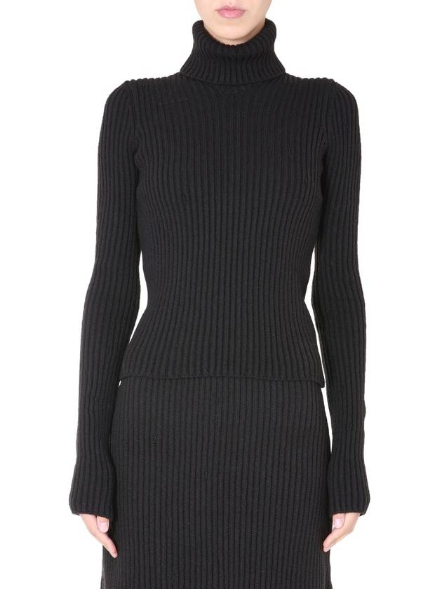 Bottega Veneta Women's Slim Fit Roll Turtleneck Black