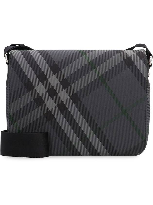 Burberry Grid Check Messenger Bag Charcoal