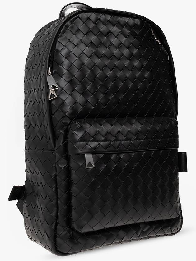 Bottega Veneta Intrecciato Medium Calfskin Backpack Black