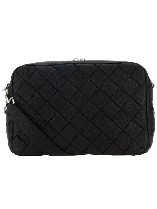 Bottega Veneta Medium Intrecciato Camera Cross Bag Black