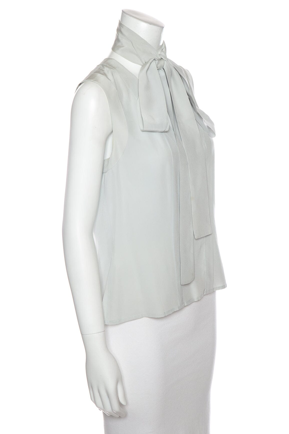 Chanel Vintage 2003 Spring Grey Sleeveless Blouse SZ 40