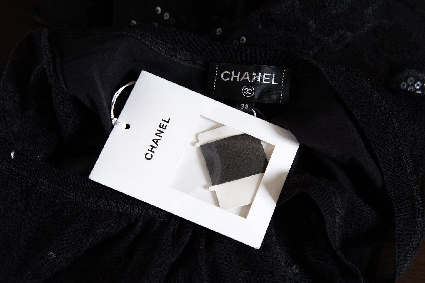 Chanel 2017 Black Mesh and Lace Motif Dress SZ 38 NWT