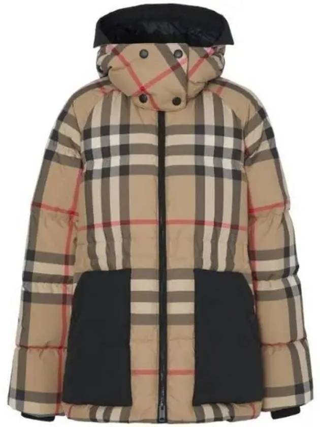 Burberry Women's Detachable Check Hooded Padding Archive Beige