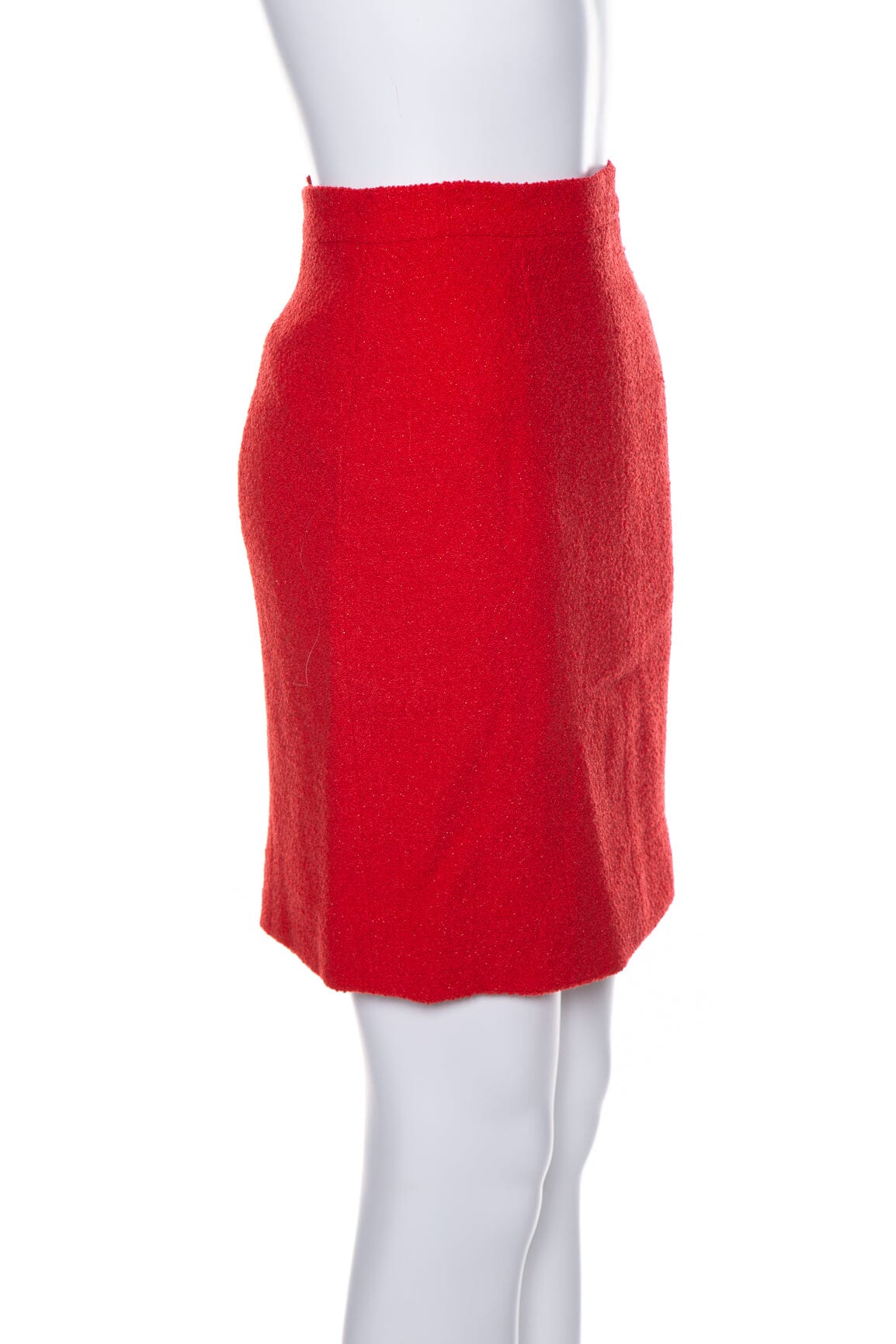 Chanel Vintage 1995 Red Tweed Skirt SZ 36
