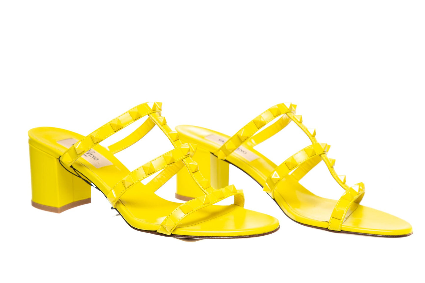 Valentino Yellow Rock Stud Heels SZ 36 NWT