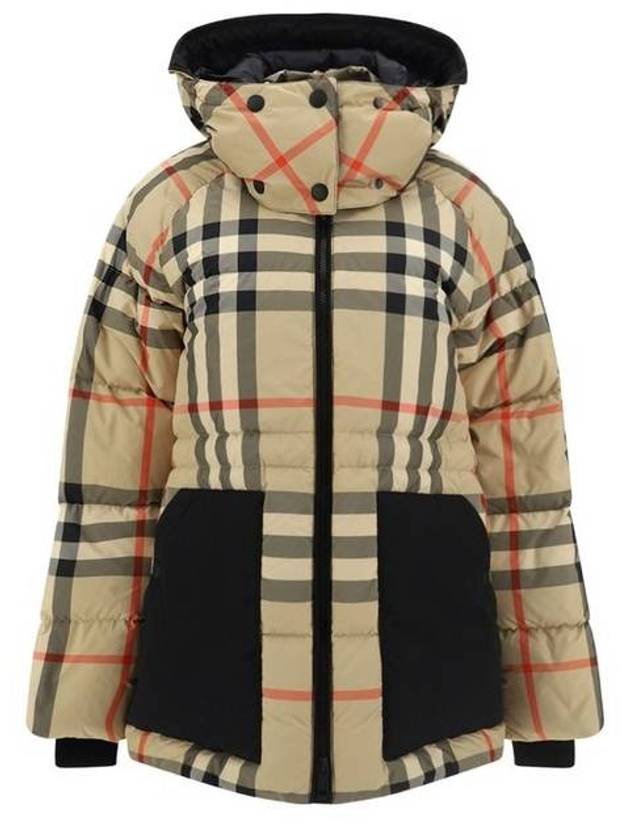Burberry Women's Detachable Check Hooded Padding Archive Beige