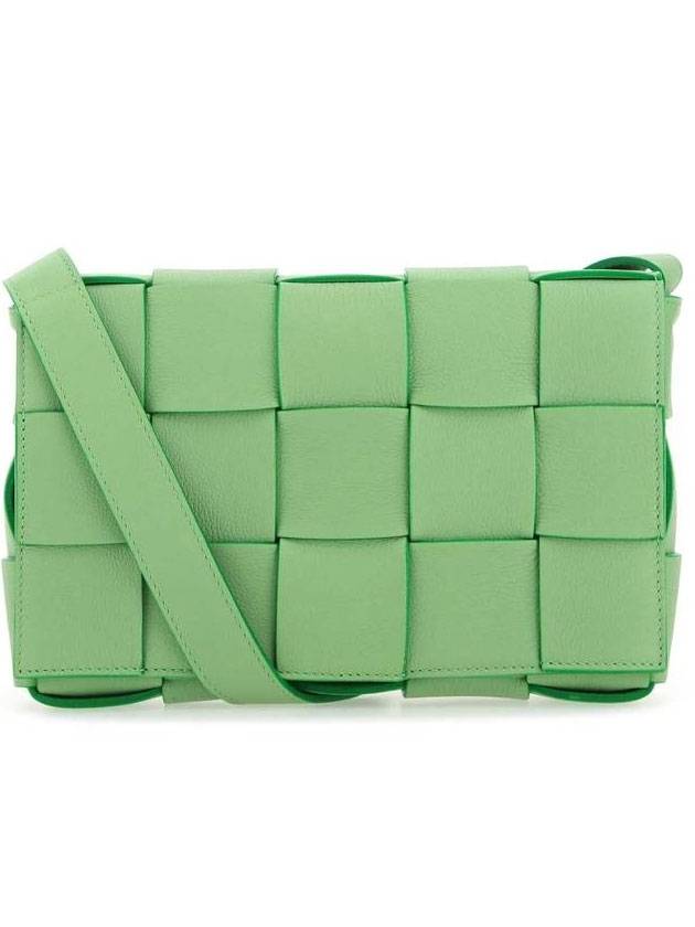 Bottega Veneta Lambskin Small Cross Bag Light Green