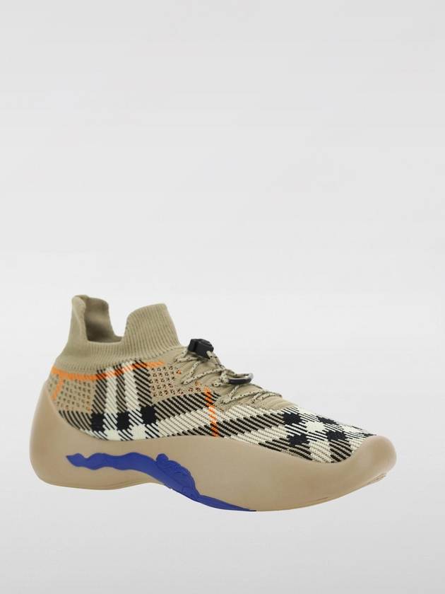 Burberry Neptune Check Knit Low Top Sneakers Sand