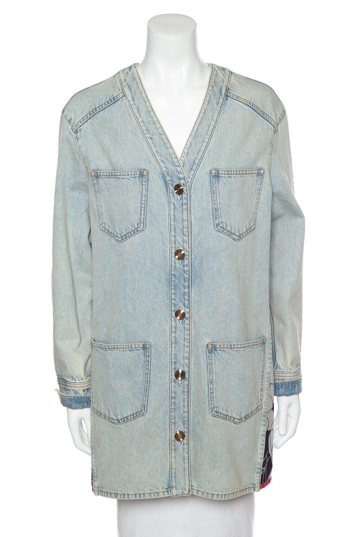 Chanel Denim Button Down Jacket SZ 36