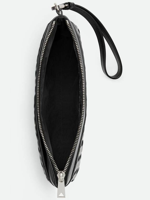 Bottega Veneta Intrecciato Prism Leather Clutch Black