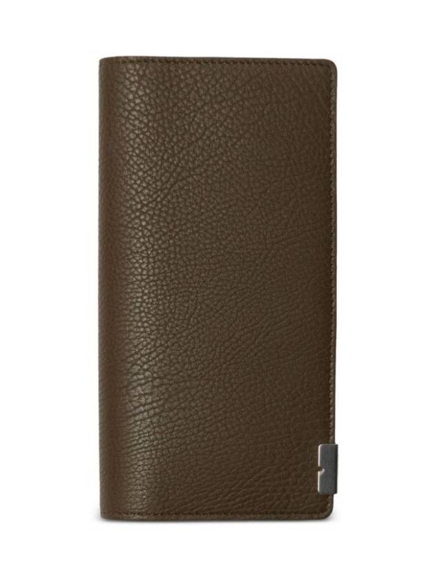 Burberry B-Cut Leather Two-Fold Long Wallet Brown