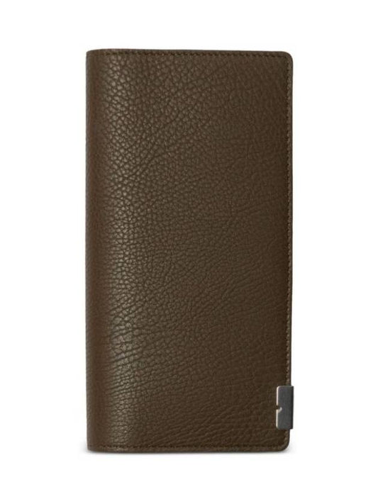 Burberry B-Cut Leather Two-Fold Long Wallet Brown