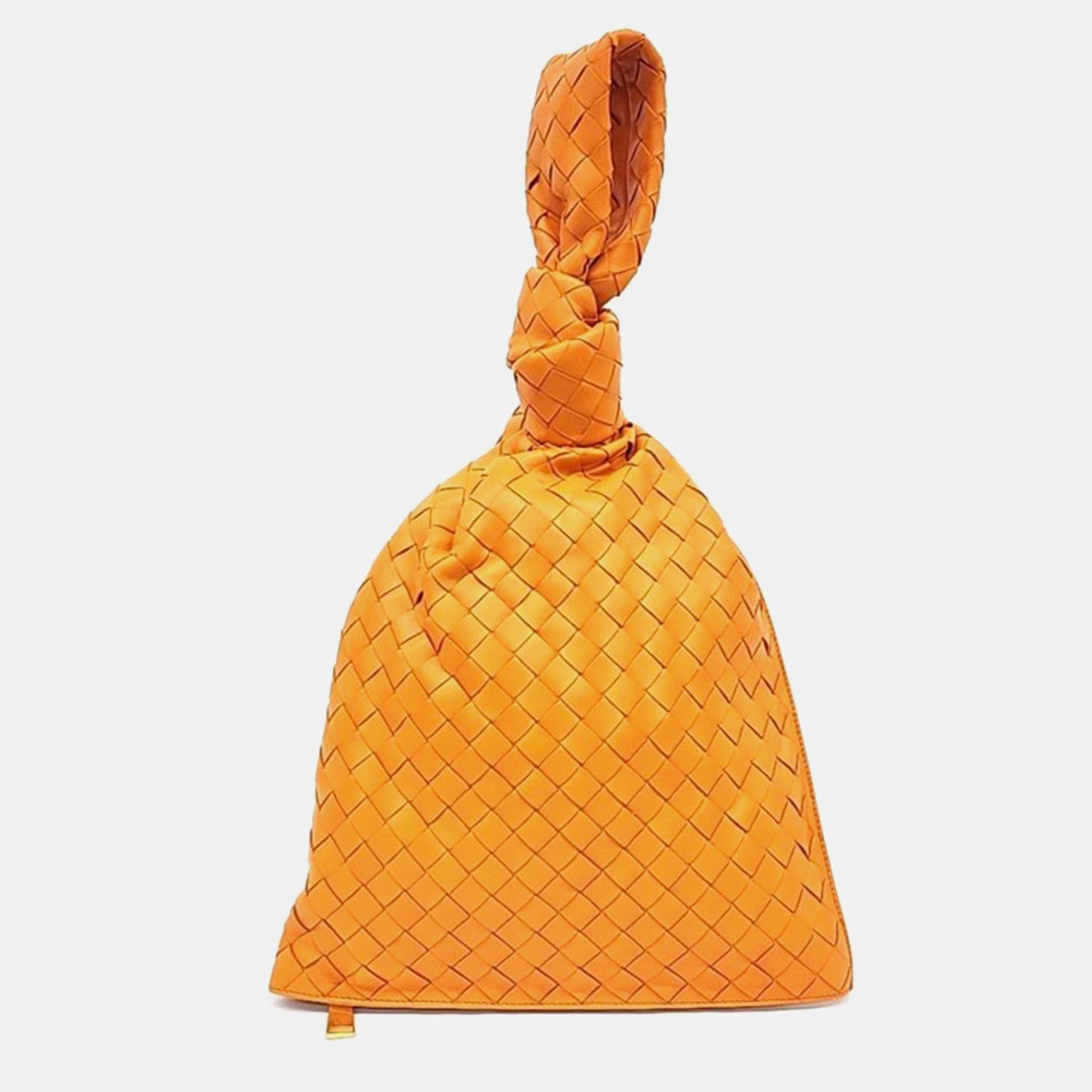 Bottega Veneta Orange Leather BV Twist Top Handle Bag