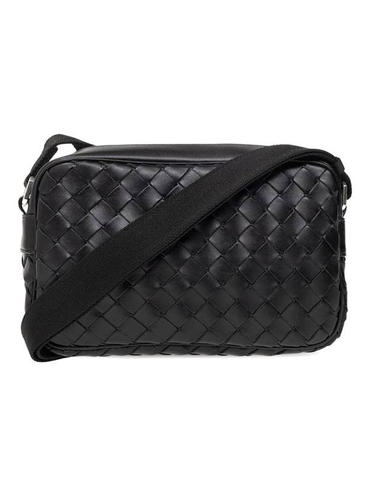 Bottega Veneta Classic Intrecciato Small Camera Cross Bag Black