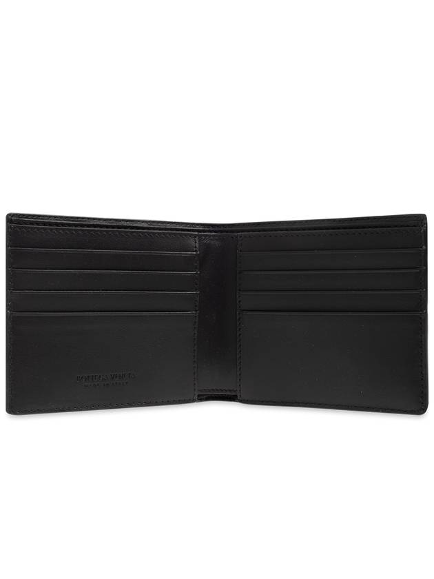 Bottega Veneta Intrecciato Leather Bi Fold Half Wallet Black