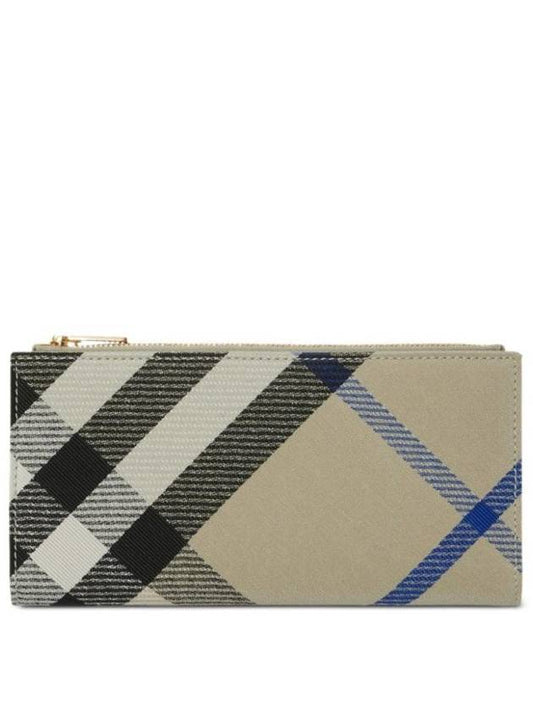Burberry Check Bifold Long Wallet Lichen
