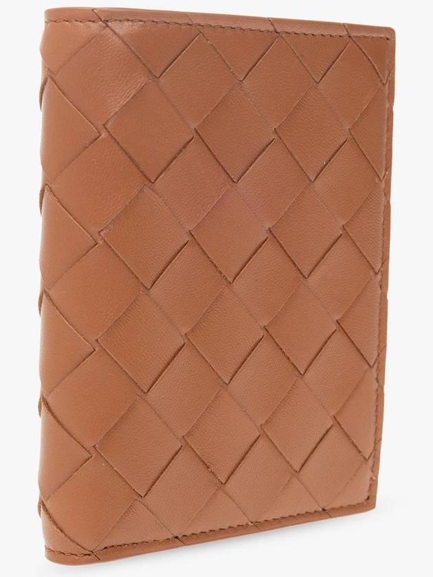 Bottega Veneta Intrecciato Small Leather Half Wallet Wood