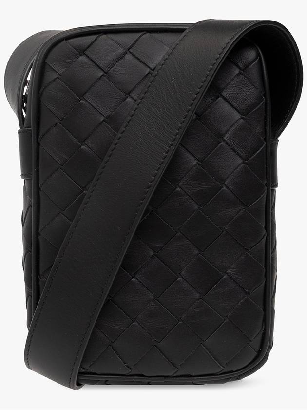 Bottega Veneta Intrecciato Zipper Leather Mini Cross Bag Black