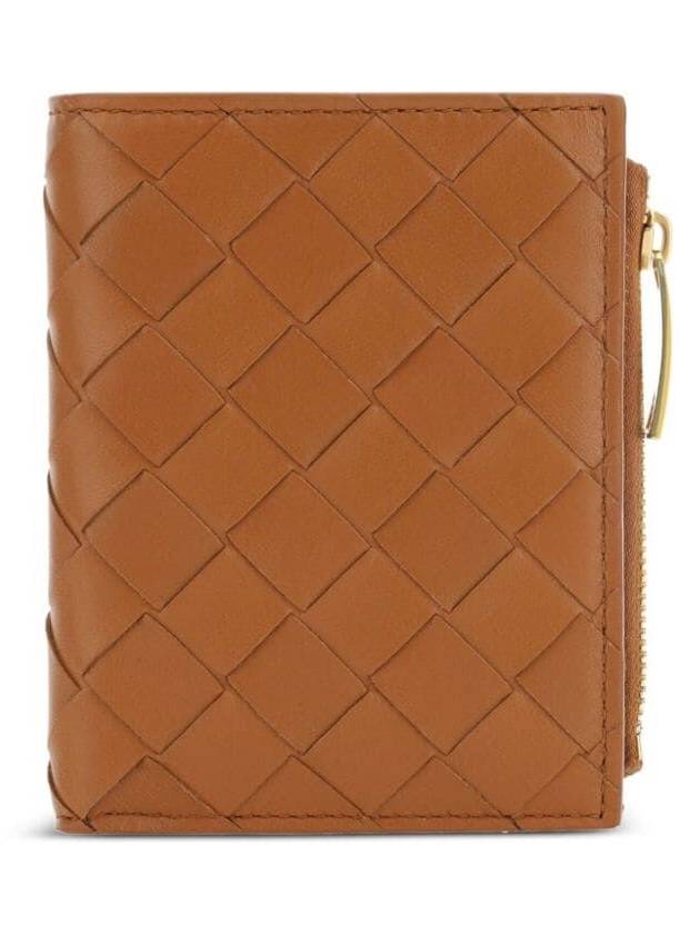 Bottega Veneta Intrecciato Small Leather Half Wallet Wood