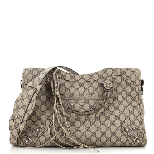 x Balenciaga The Hacker Project Neo Classic City Bag GG Coated Canvas Medium