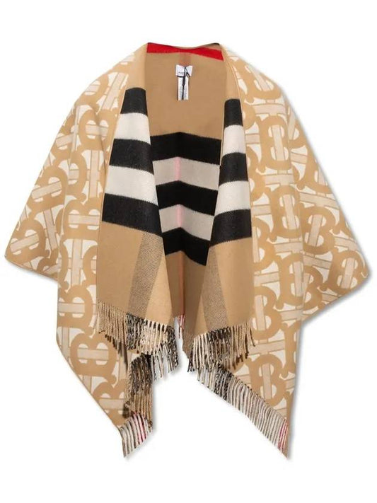 Burberry Reversible TB Monogram Check Cape Beige