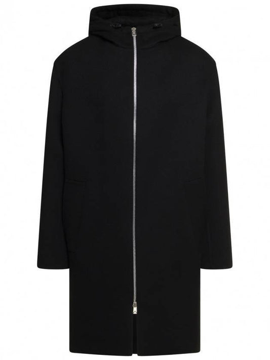 Bottega Veneta Men's Wool Mohair Zipper Single Coat Black