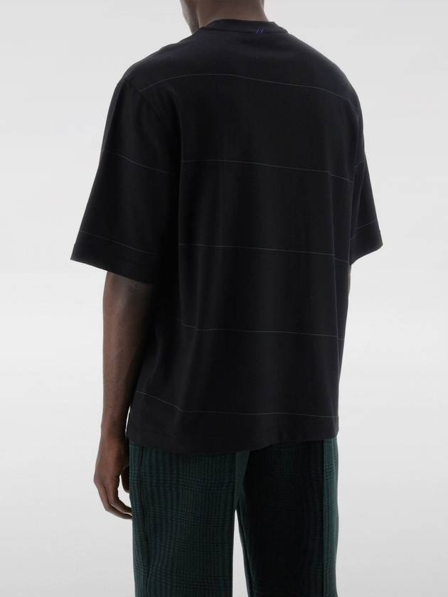 Burberry Striped Cotton Short Sleeve T-Shirt Black