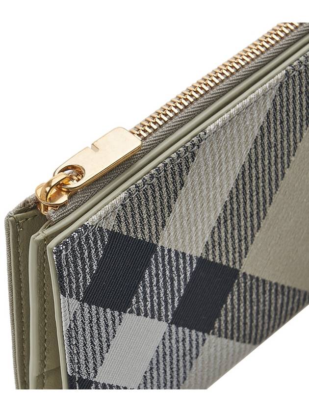 Burberry Check Bifold Long Wallet Lichen