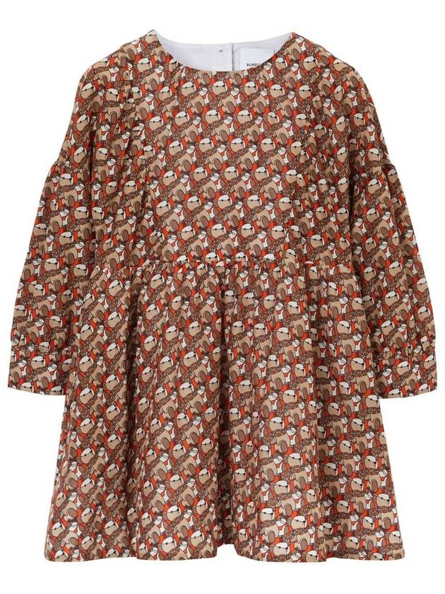 Burberry Burberry Girls Thomas Bear-Print Cotton Dress, Size 10Y
