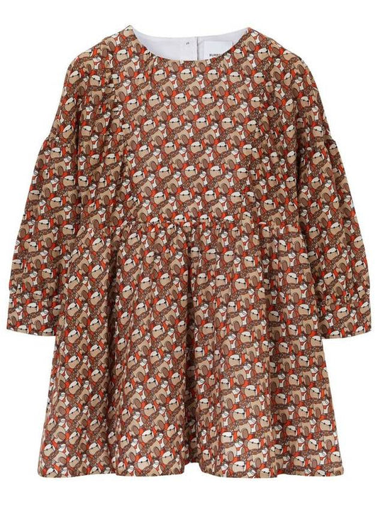 Burberry Burberry Girls Thomas Bear-Print Cotton Dress, Size 10Y
