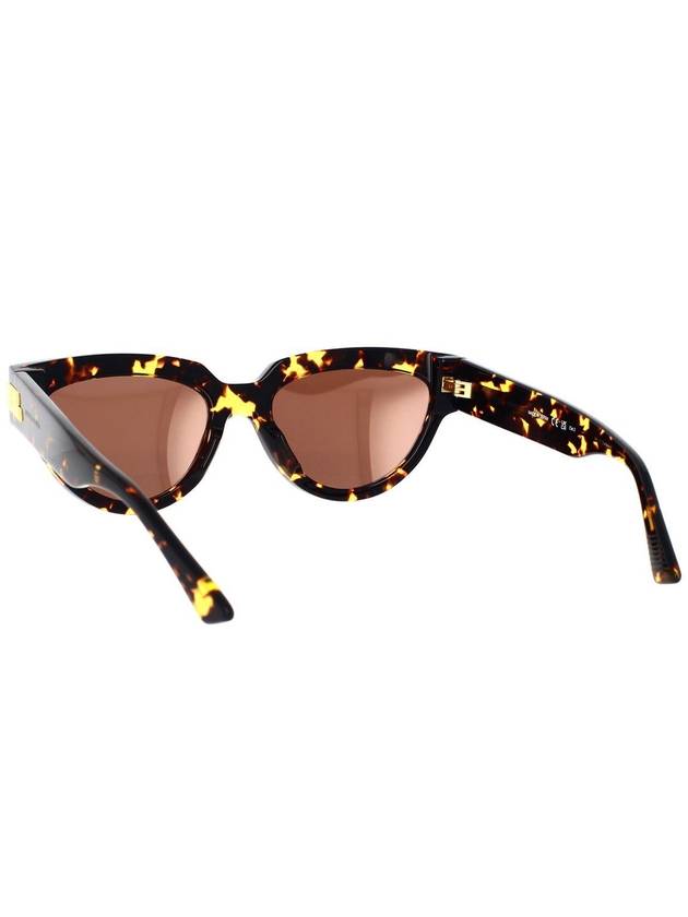 Bottega Veneta Eyewear Gold Logo Cat Eye Sunglasses Havana