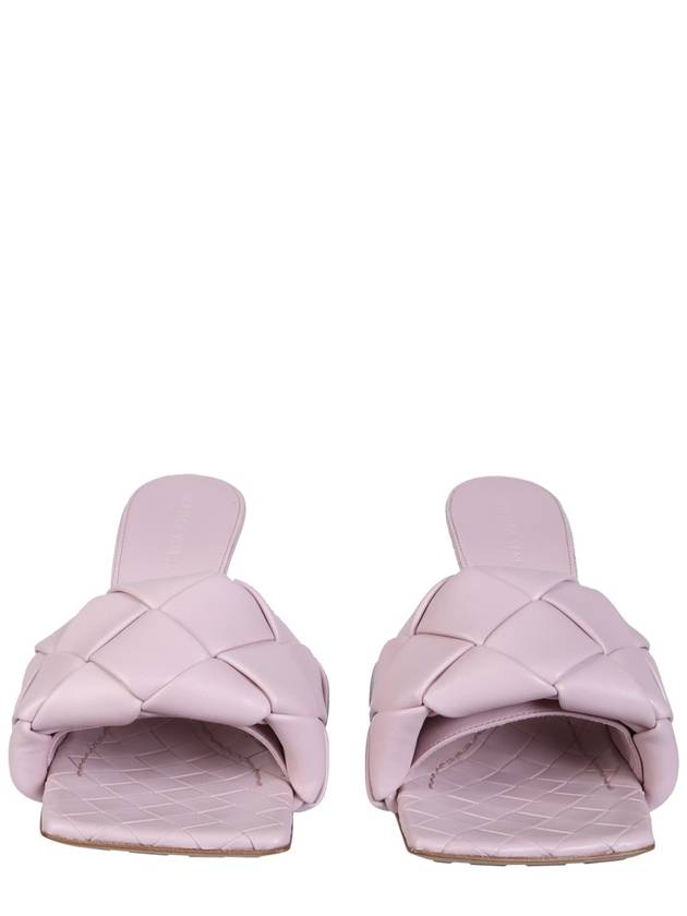 Bottega Veneta Lido Intrecciato sandal heel pink