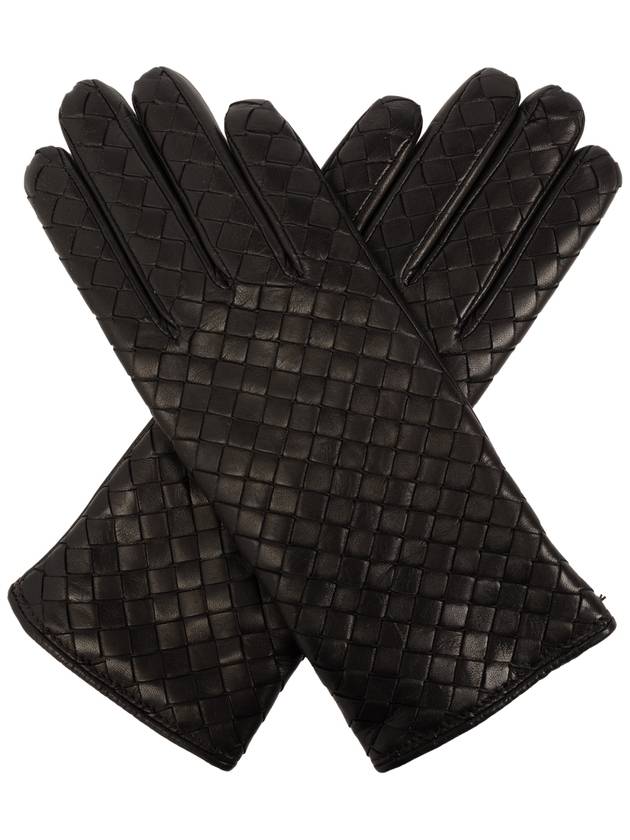 Bottega Veneta Women's Intrecciato Leather Gloves Brown