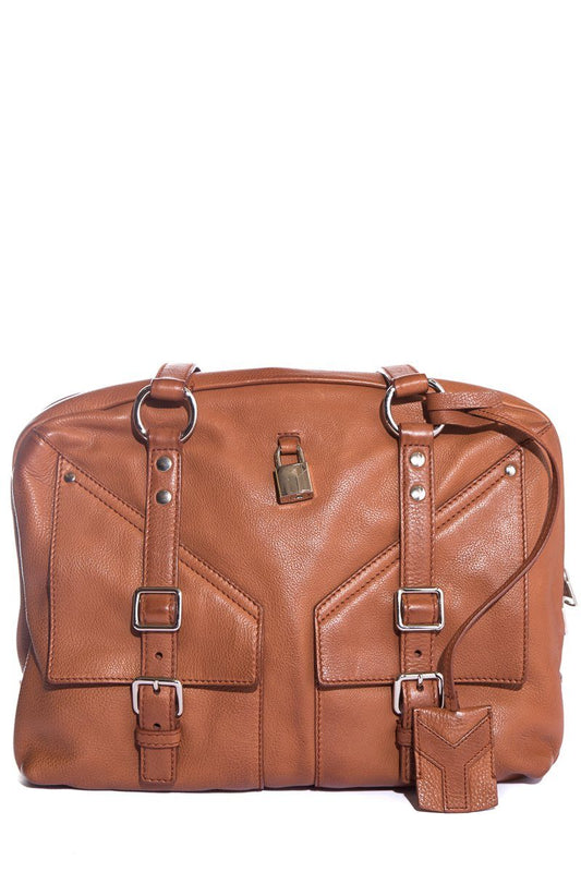 Yves Saint Laurent Brown Leather Lover Handle Bag